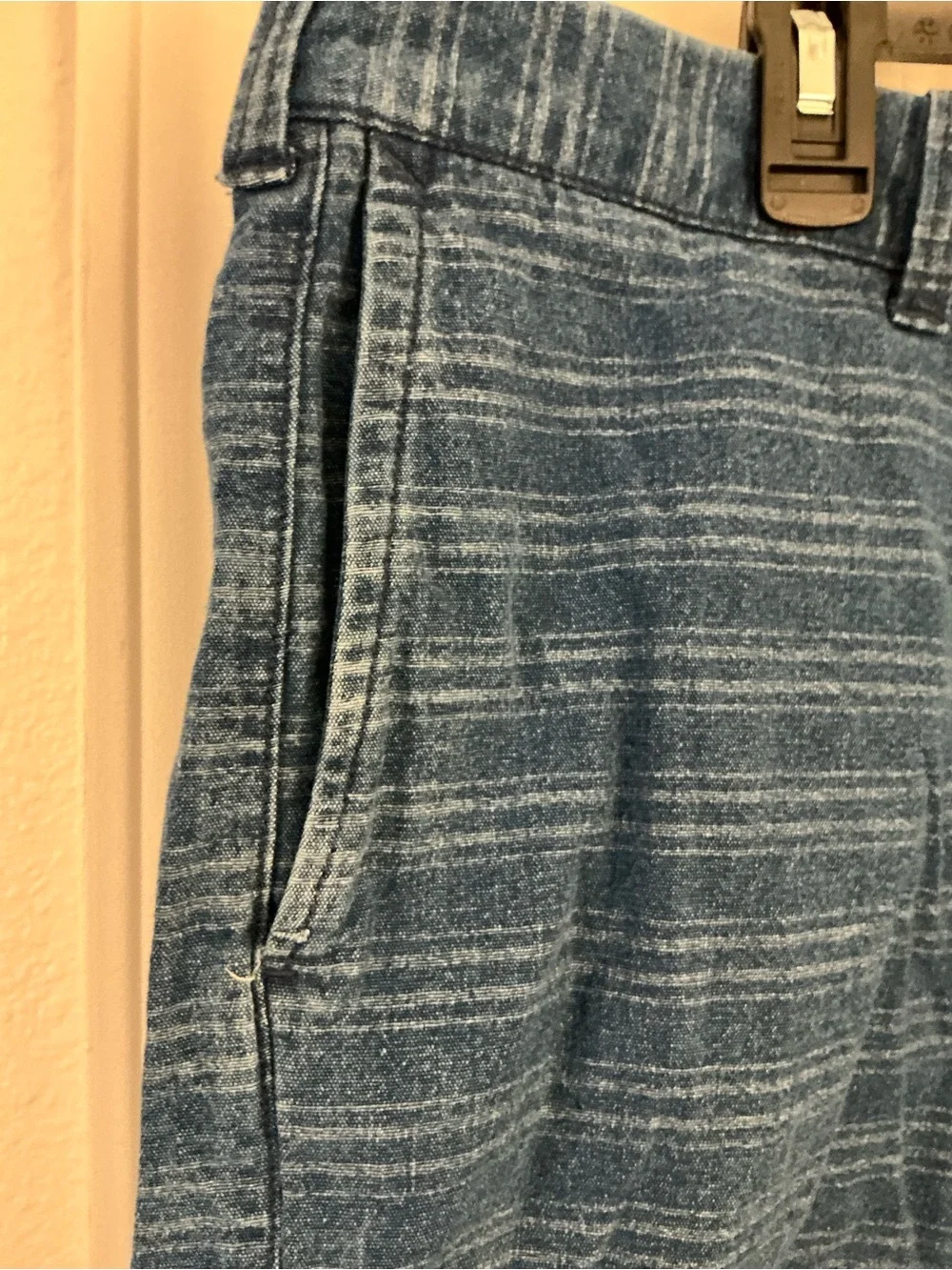 J.Crew Men's Size 38 Stanton Indigo Blue White Stripe 9